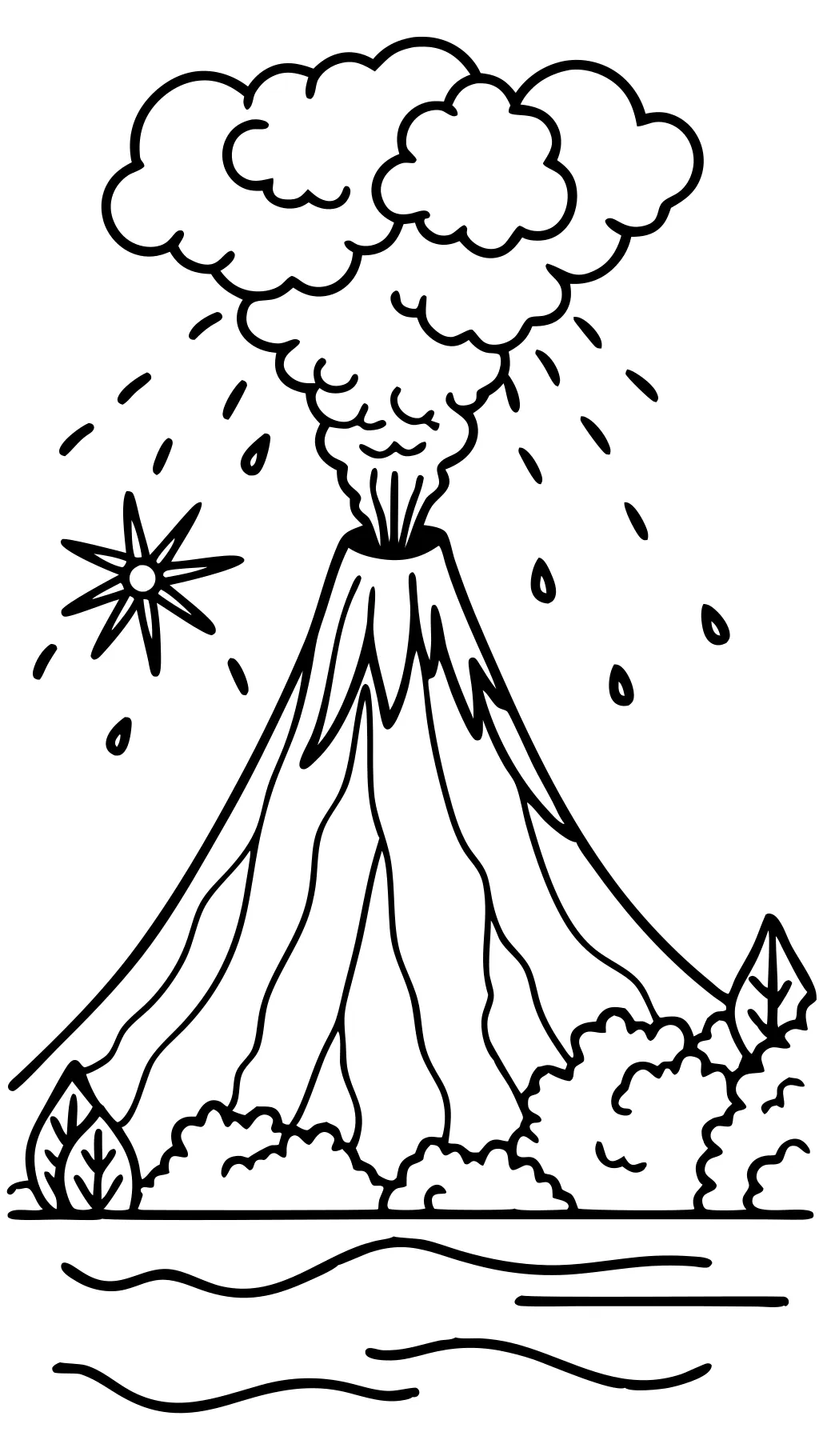 volcanoes coloring page